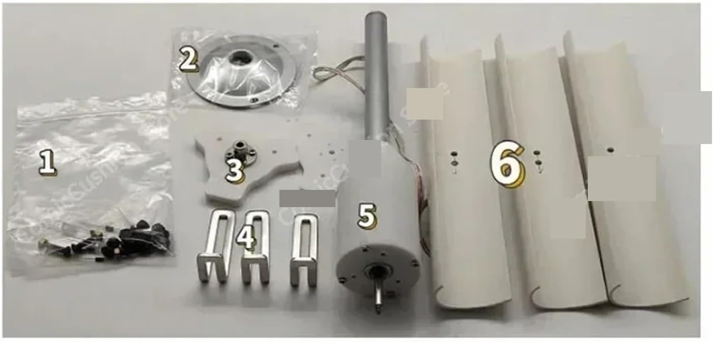 Wind Power DIY Kit Vertical Five-Blade Wind Generator Model Three-Phase Permanent Magnet Brushless Generator Low-Speed Windmill Portable Tools Learn About Renewable Energy & Power