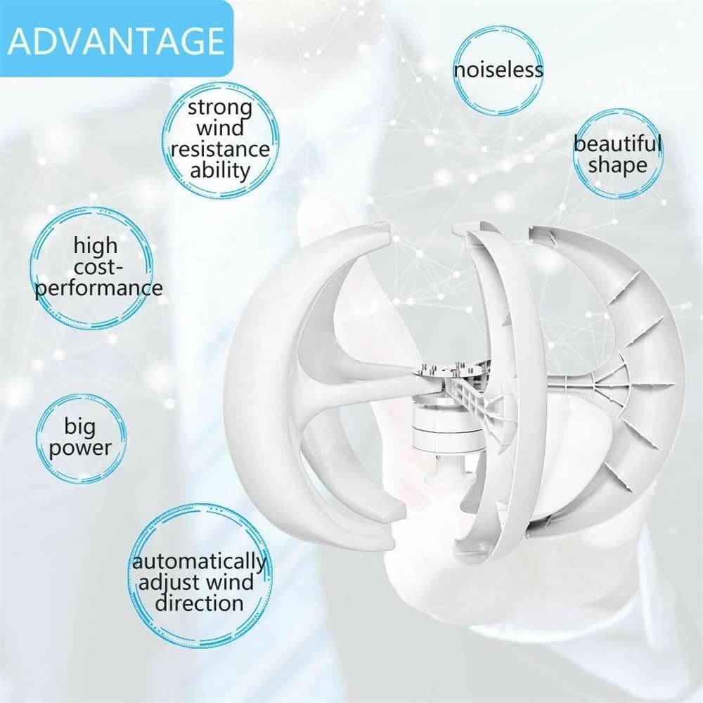 12V 400W Vertical Axis Wind Turbine Generator Kit, 5-Blade Lantern Design, Ideal for 12V/24V Systems, Efficient Power Generation for Home and Outdoor Use