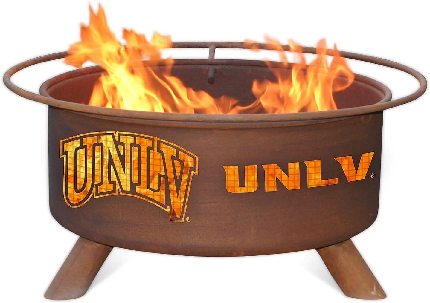 Patina Products F402 UNLV Steel Outdoor Fire Pit - 24 x 24 x 11 inch - Natural Rust Patina Finish