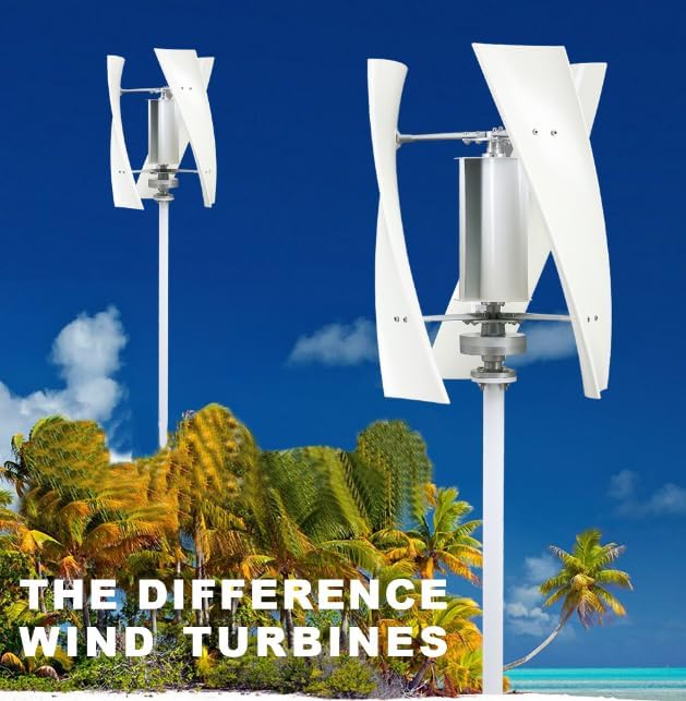 Wind Turbine Generator Kit 2000W AC 12V 24V 48V Vertical Wind Power Turbine Generator Kit with Charge Controller Suitable for Lighting on Farm Streets