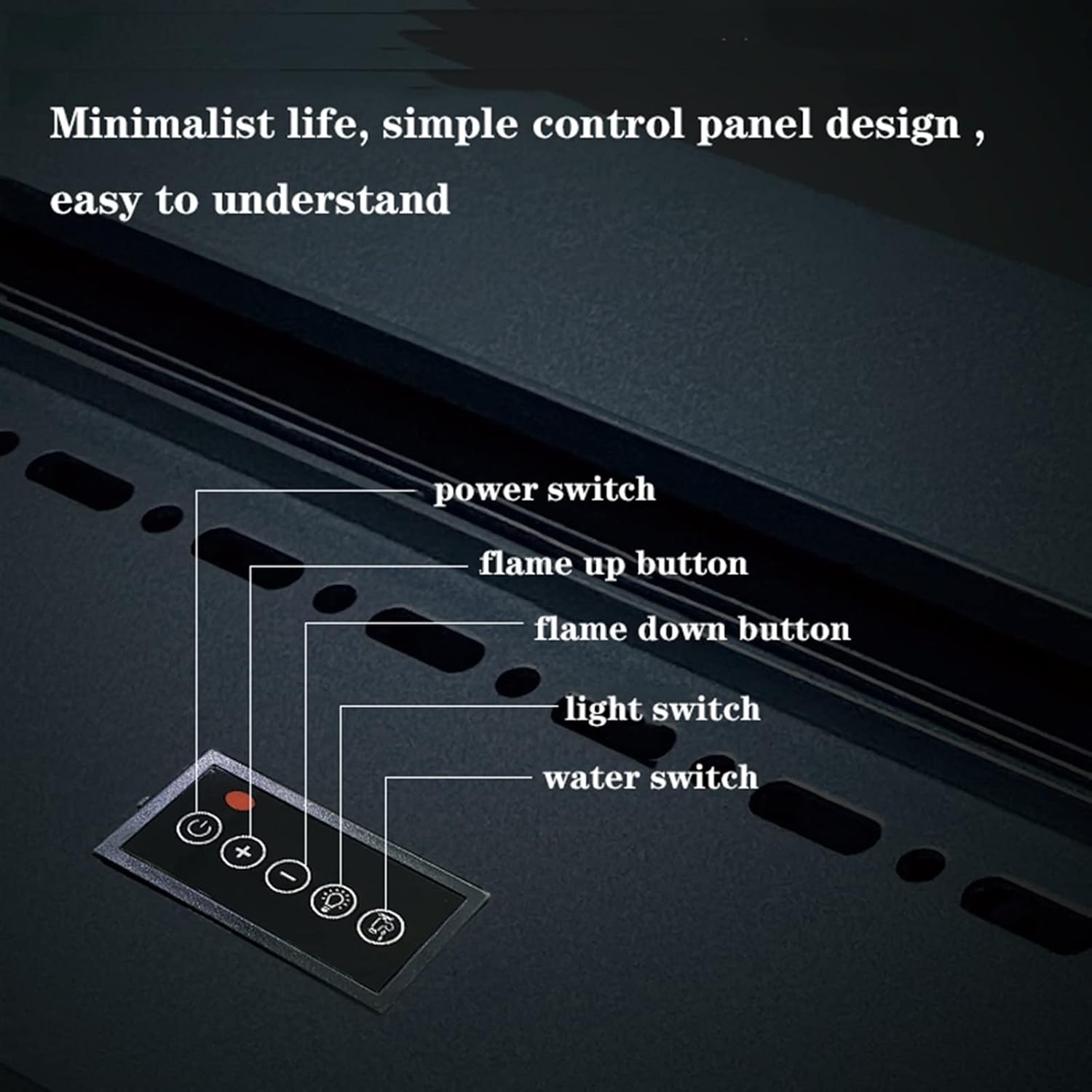 3D Water Vapor Fireplace with Humidifier Flame Embedded Home Decor Electric Fireplace, Simulate 3D Flame, Adjustable LED Flame, 3mm Panel(700mm)