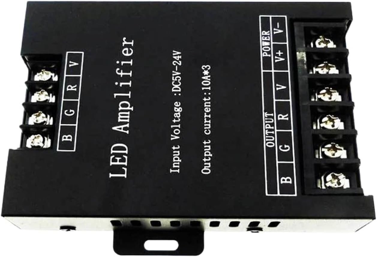 DC5V-24V 30A Iron Case LED Controller Signal Amplifier 3 Channels Suitable for 5050 3528 RGB Light Strip Power Repeater