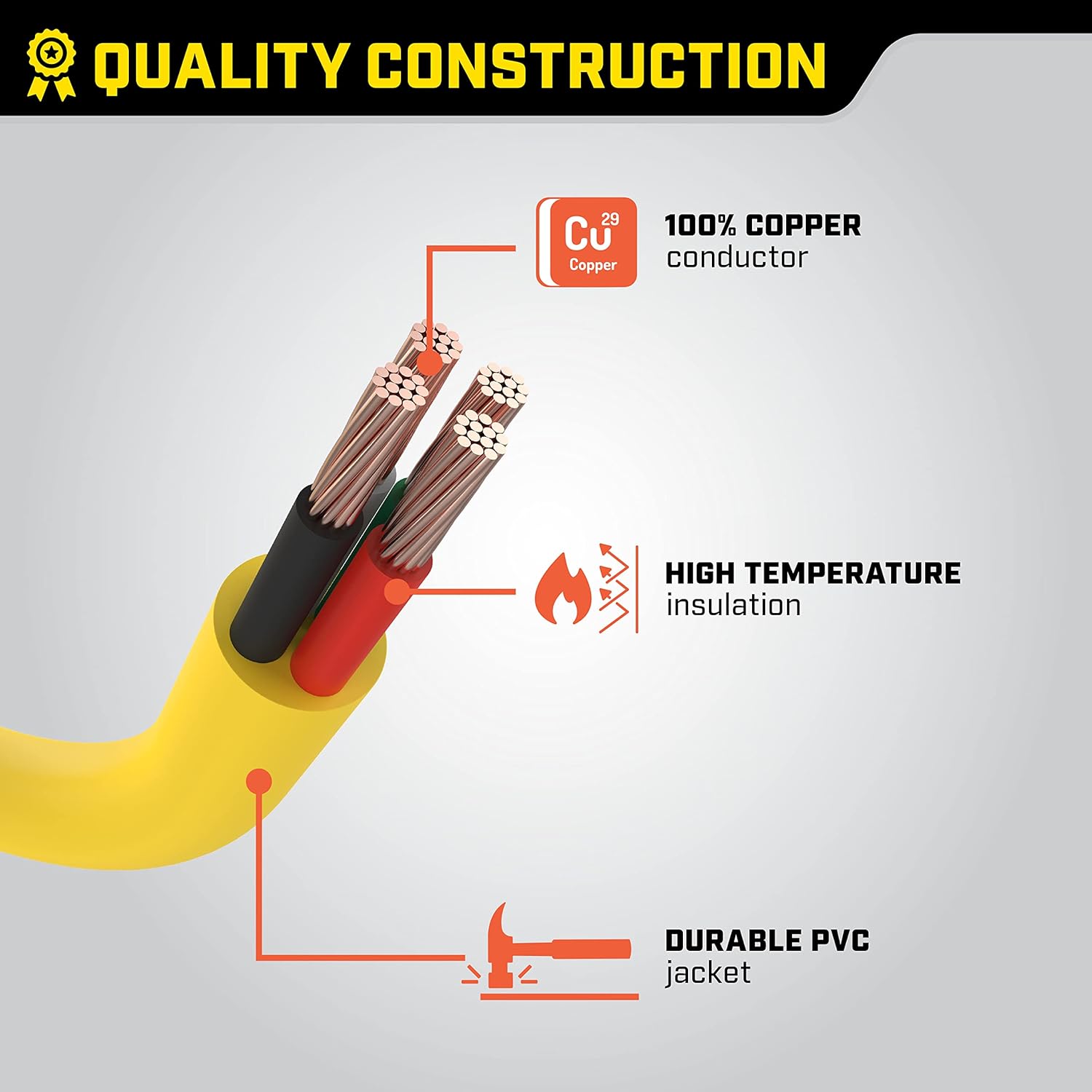 Champion Power Equipment 25-Foot 30-Amp 250-Volt Generator Power Cord for Manual Transfer Switch (L14-30P to L14-30R)