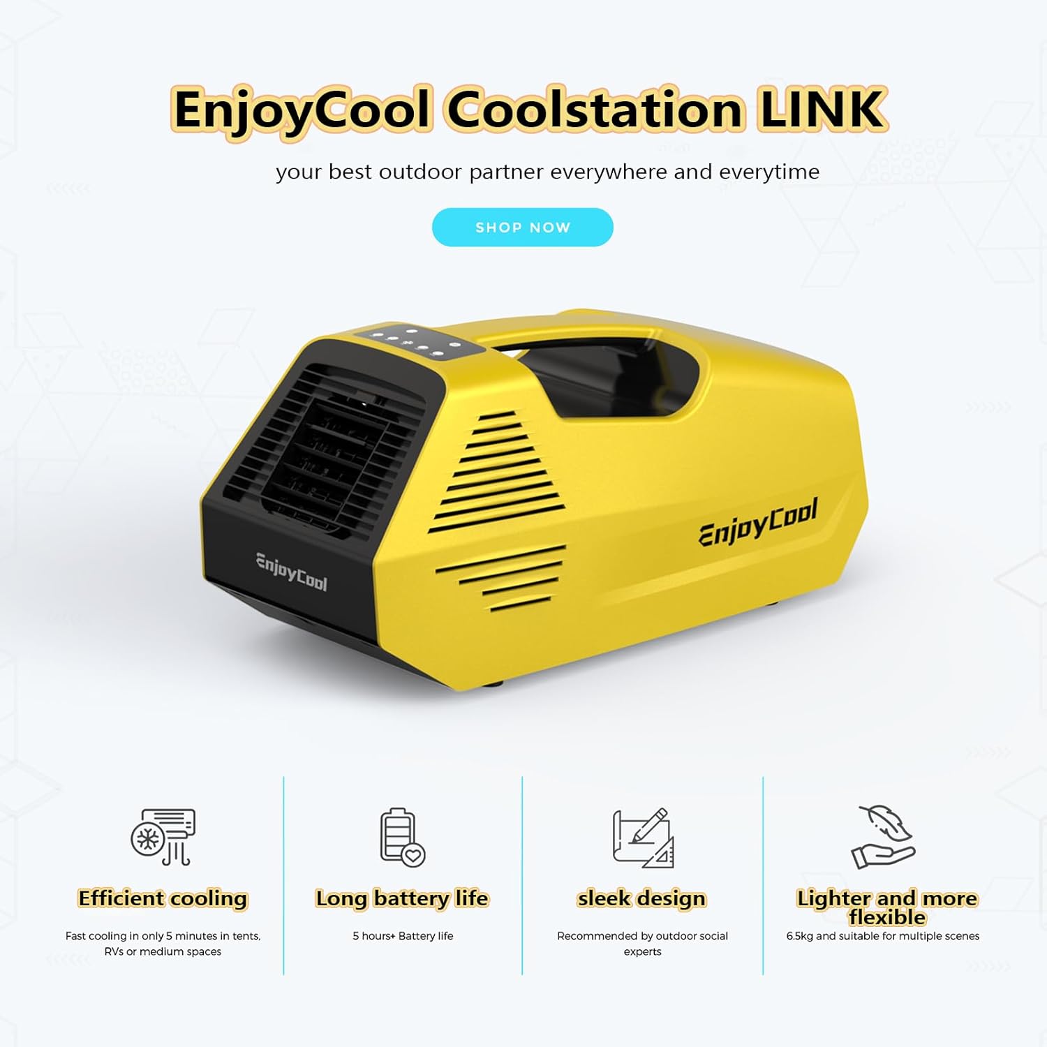 Portable Air Portable Air Conditioner for Pet Conditioner for Camping 2380 BTU Outdoor Air Conditioner Low Noise (44DB) and Low Power Consumption (220W) tent air conditioner for camping