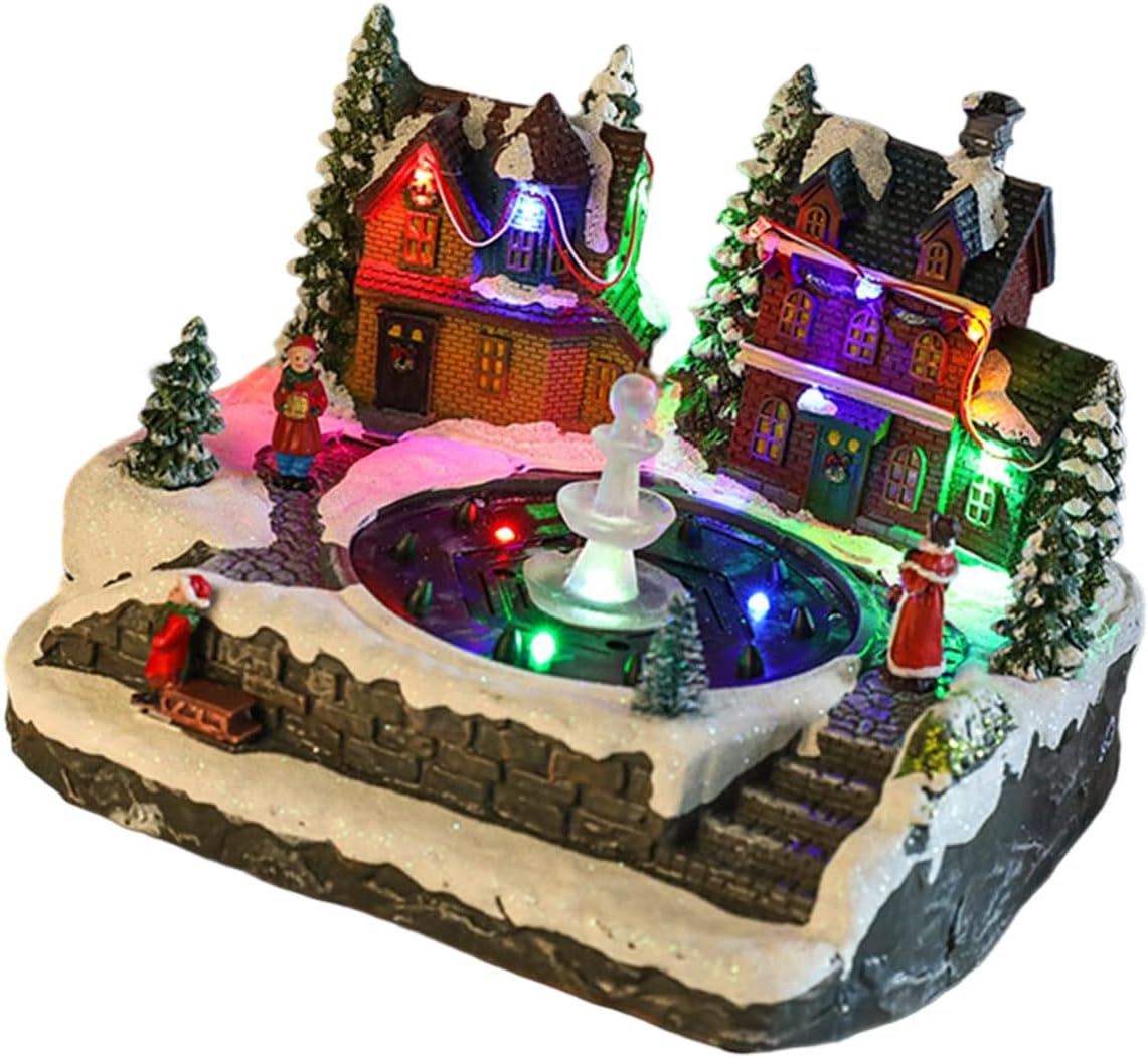 Multifunctional Holiday Whirling Musical Box Highlighting LED Lightdisplay and Water Sprinkle Consequences Vacation Home Deck with Water Sprinkle