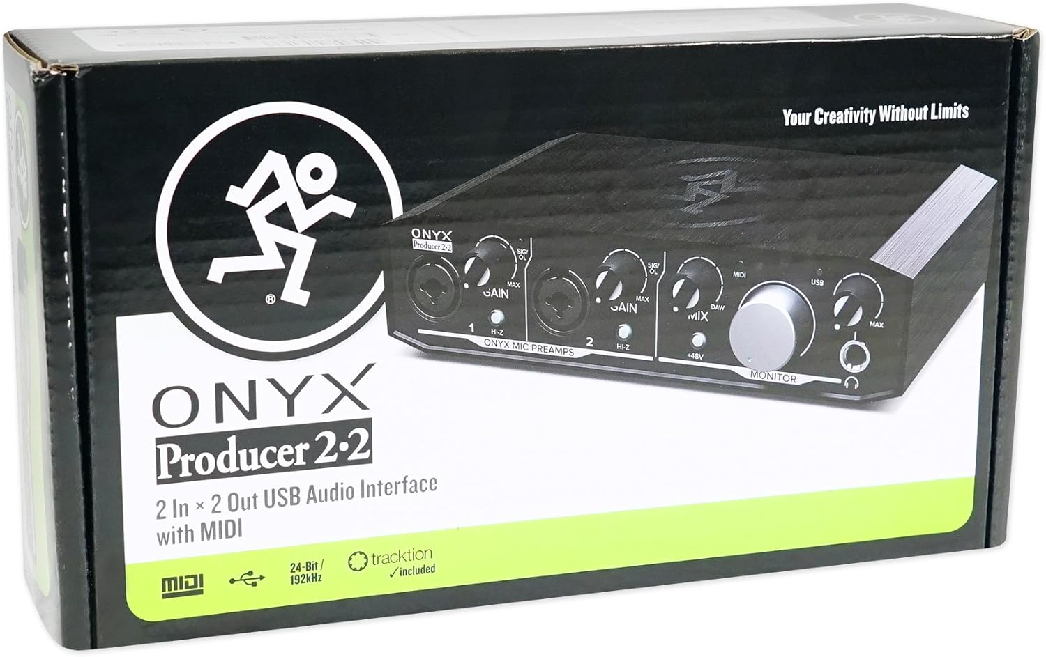 Mackie Onyx Producer Recording Interface Bundle with Rockville PRO-M50 Headphones, RCM03 Pro Mic, RCTR106B TRS to TRS Cable, RDMS70 Mic Stand and RHPA4 Headphone Amplifier Stereo