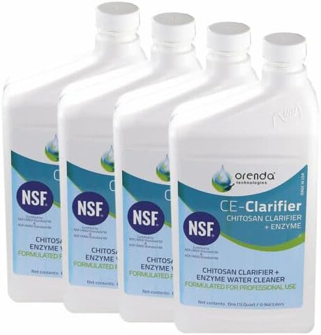 Replacement for Compatible with Orenda CE Clarifier Chitosan Plus Enzyme Natural Swimming Pool Cleaner 1 Qt 4 Pk