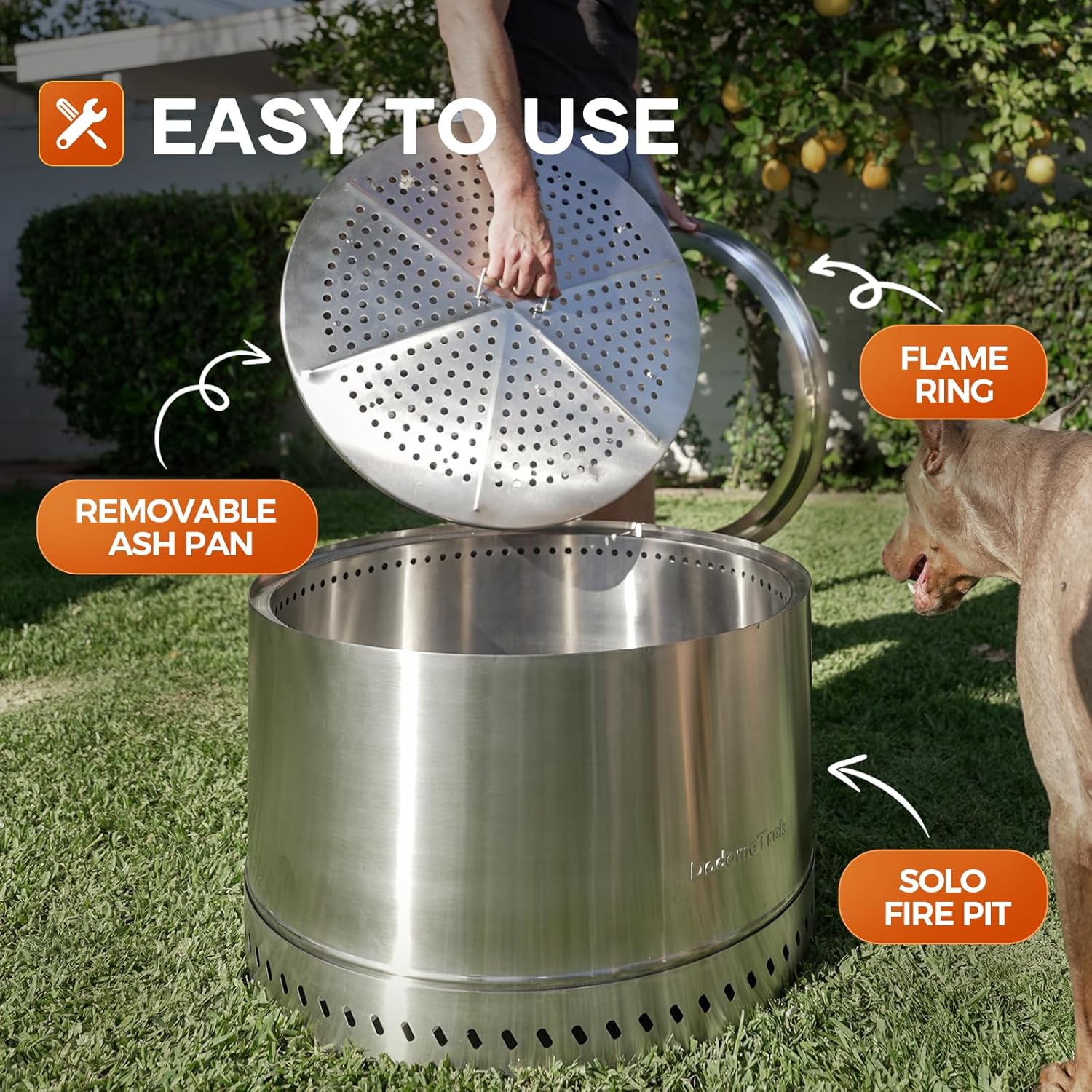 Smokeless Fire Pit, Portable Firepit Outdoor, 27 Inch Inky