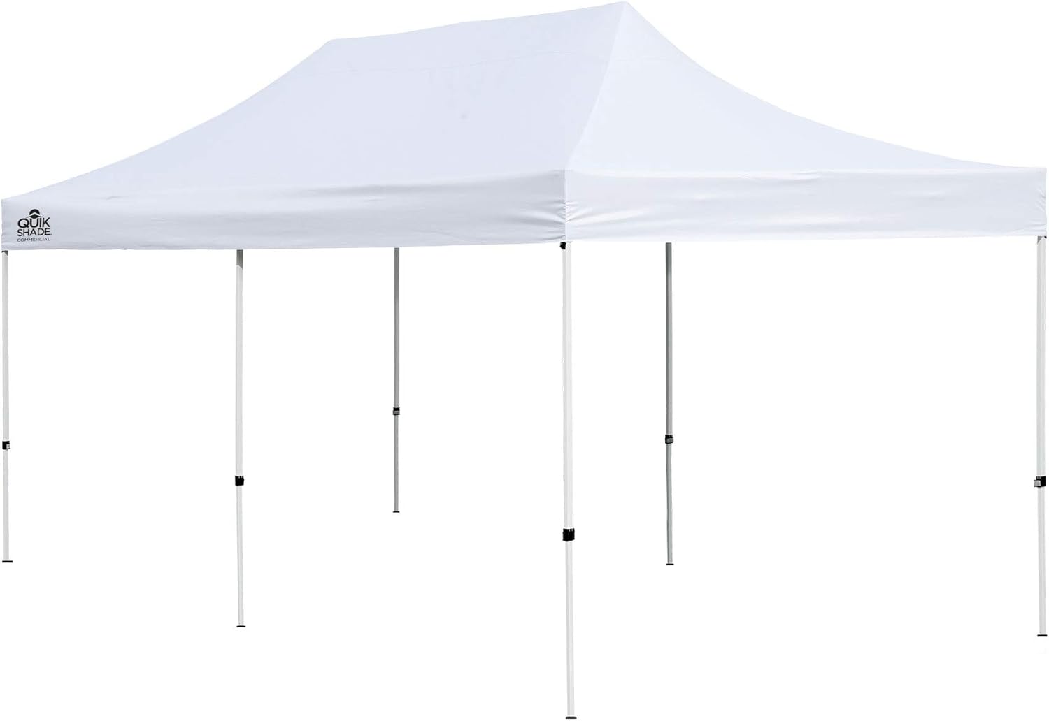 Quik Shade 10' x 20' Commercial 200 Square Feet of Shade Straight Leg Base Outdoor Pop-Up Canopy, White