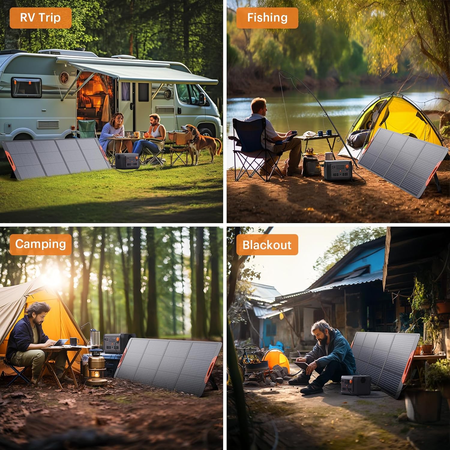 200W Portable Solar Panel for Power Station,23.5% Efficiency Mono Foldable Solar Charger with 4 Kickstands for Jackery Explorer/Bluetti/EcoFlow,IP67 Waterproof for Camping RV Off-Grid Backup