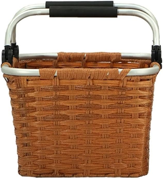Picnic Basket Square Storage Shopping Basket Household Rattan Storage Basket Outdoor Picnic Basket Storage Box Woven Basket Woven Basket(29 * 29 * 20CM)