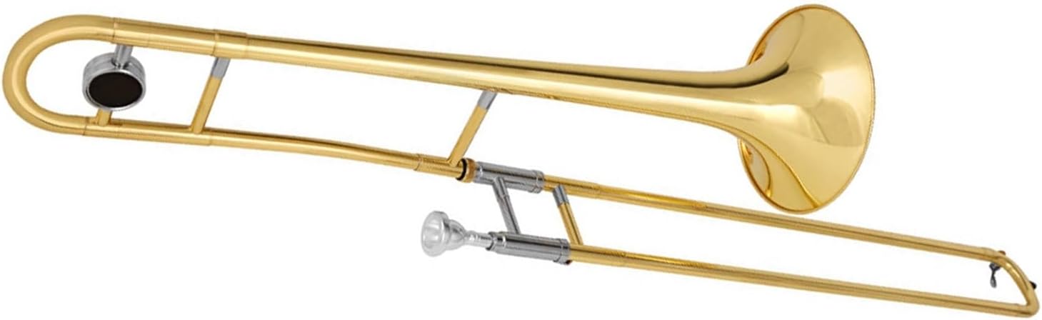 Adult Trombone Instrument Tenor Trombone B Flat Instrument Lacquer Gold Suitable For Beginners