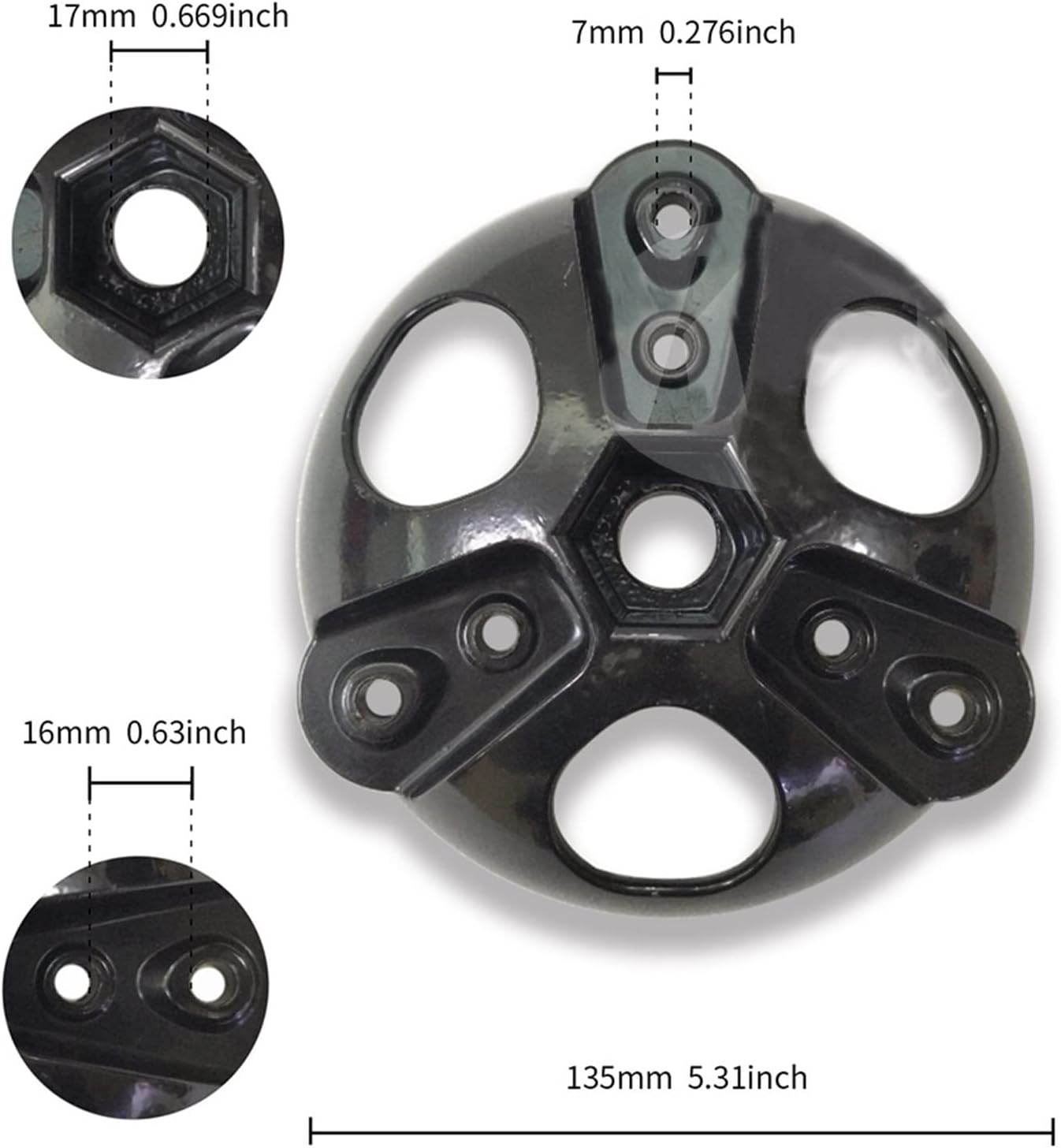 135mm 3 Pcs DIY Wind Turbine Hub and Cover 3 Blade Windmill Accessories Wind Turbine Generator Kit for 3 Blade Horizontal Wind Turbine