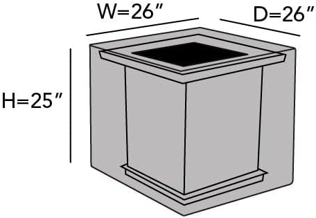 Covermates Ultima Square Fire Pit Cover – Waterproof Heavy-Duty Outdoor Protection with Ripstop Polyester, Mesh Air Vents & Secure Buckle Straps, Square 42W x 42D x 35H, Ripstop Grey