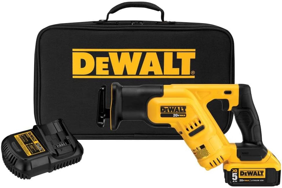 DEWALT 20V MAX* Cordless Reciprocating Saw Kit, 5 Amp-Hour Battery (DCS387P1)