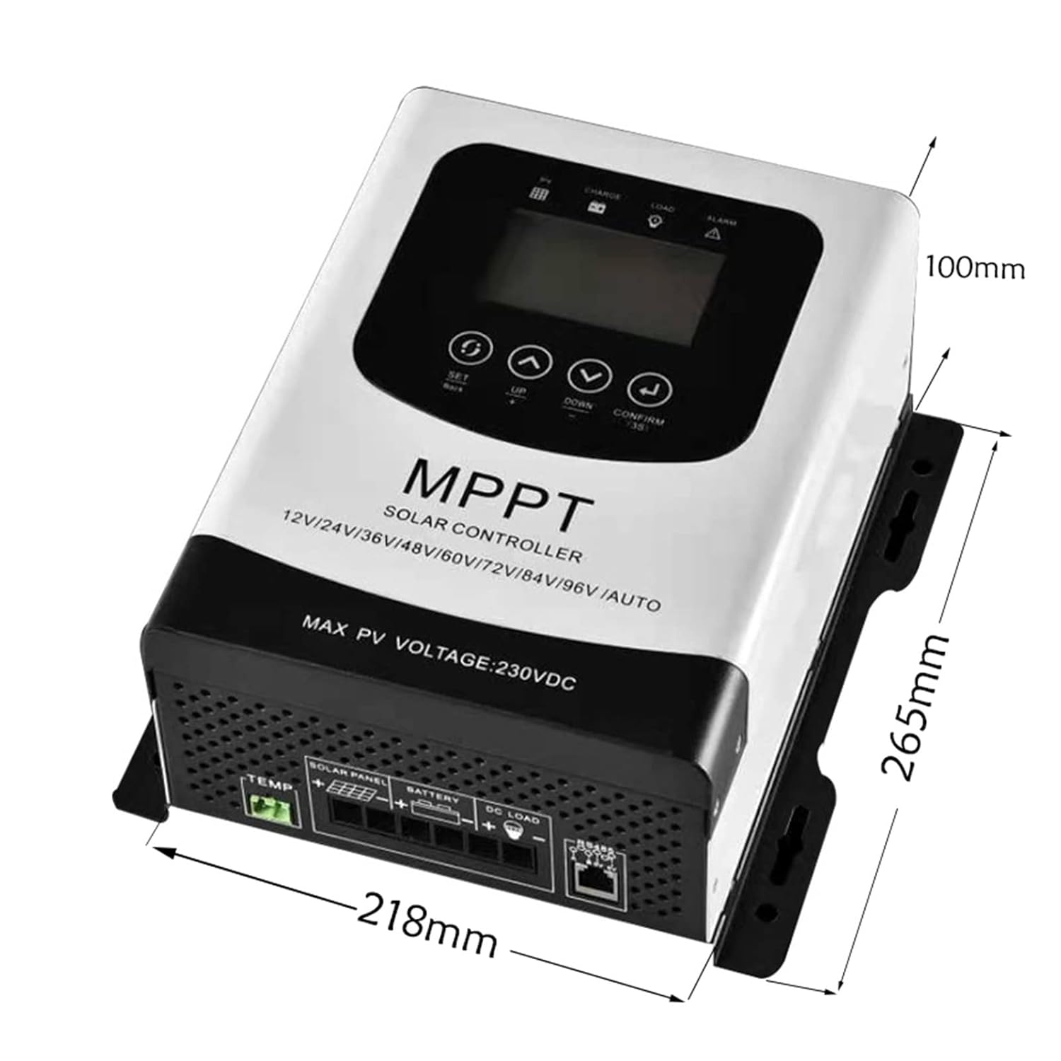 Solar Controller, 12V 24V 48V 60V 72V 96V 50A 60A 80A MPPT Solar Charge Discharge Controller PV Regulator 230VDC for Lifepo4 Lithium Gel Battery(80A)