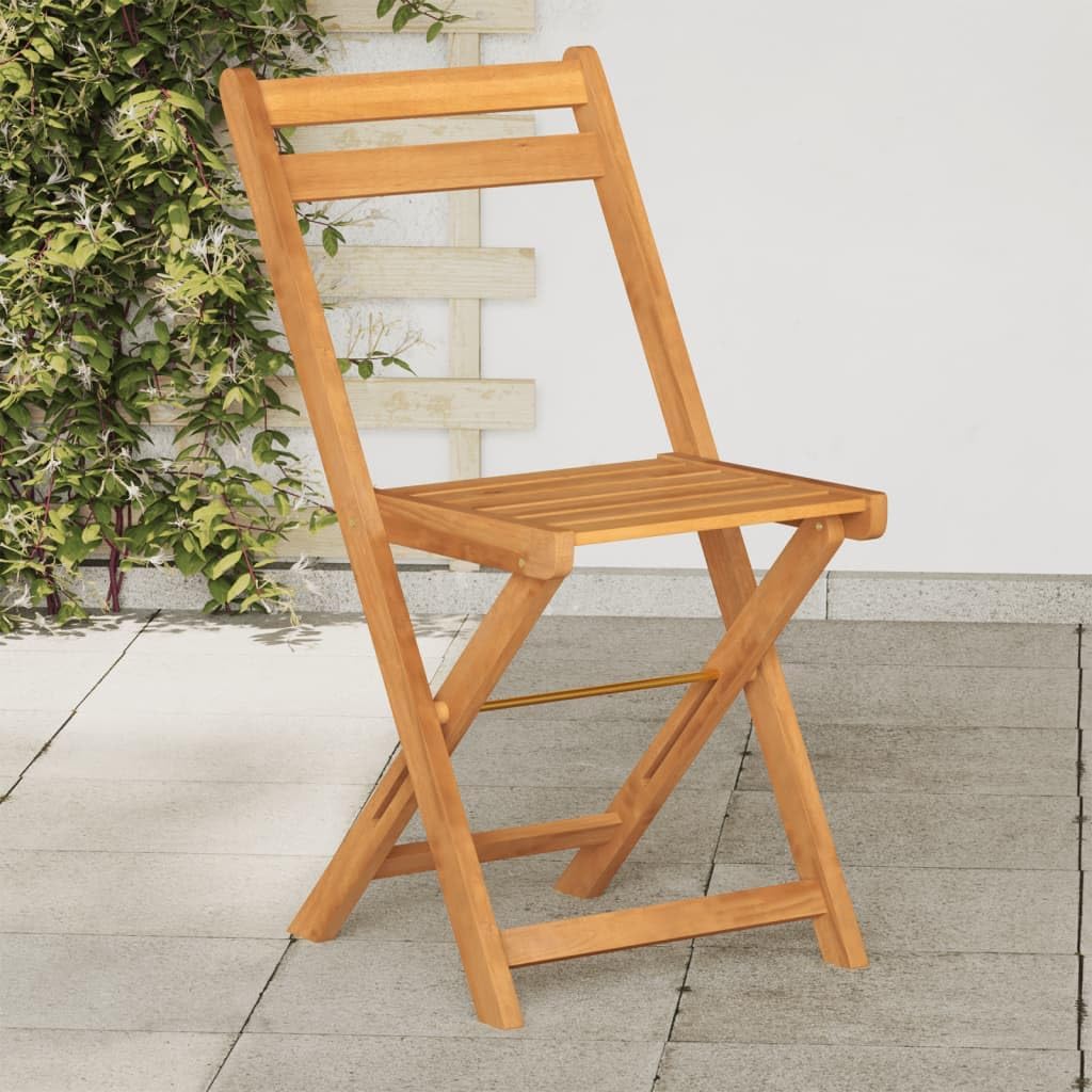 Folding Bistro Chairs 4 pcs Solid Wood Acacia,Acacia Wood Folding Bistro Chairs for Patio and Terrace: Durable and SpaceSaving Outdoor Furniture, Outdoor Chairs, Brown