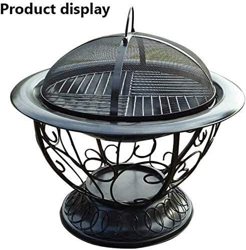 Fire Pits Outdoor Wood Burning Fire Pits Outdoor Fire Large Bonfire Wood Burning Patio Coal Grill Firepit for Outside Grill Charcoal Smokeless Grill with Spark with Cover BBQ Cooking fo