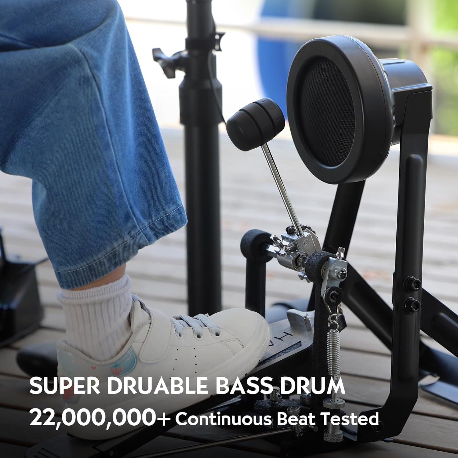 MK-0 PRO Electric Drum Set with 7'' Mesh Drum Pads, 8'' Full Rubber Cymbals, 5'' Bass Drum, 12 Kits and 68 Authentic Sounds, USB MIDI, Throne, Sticks, Headphone, Suitable for Beginners & Kids