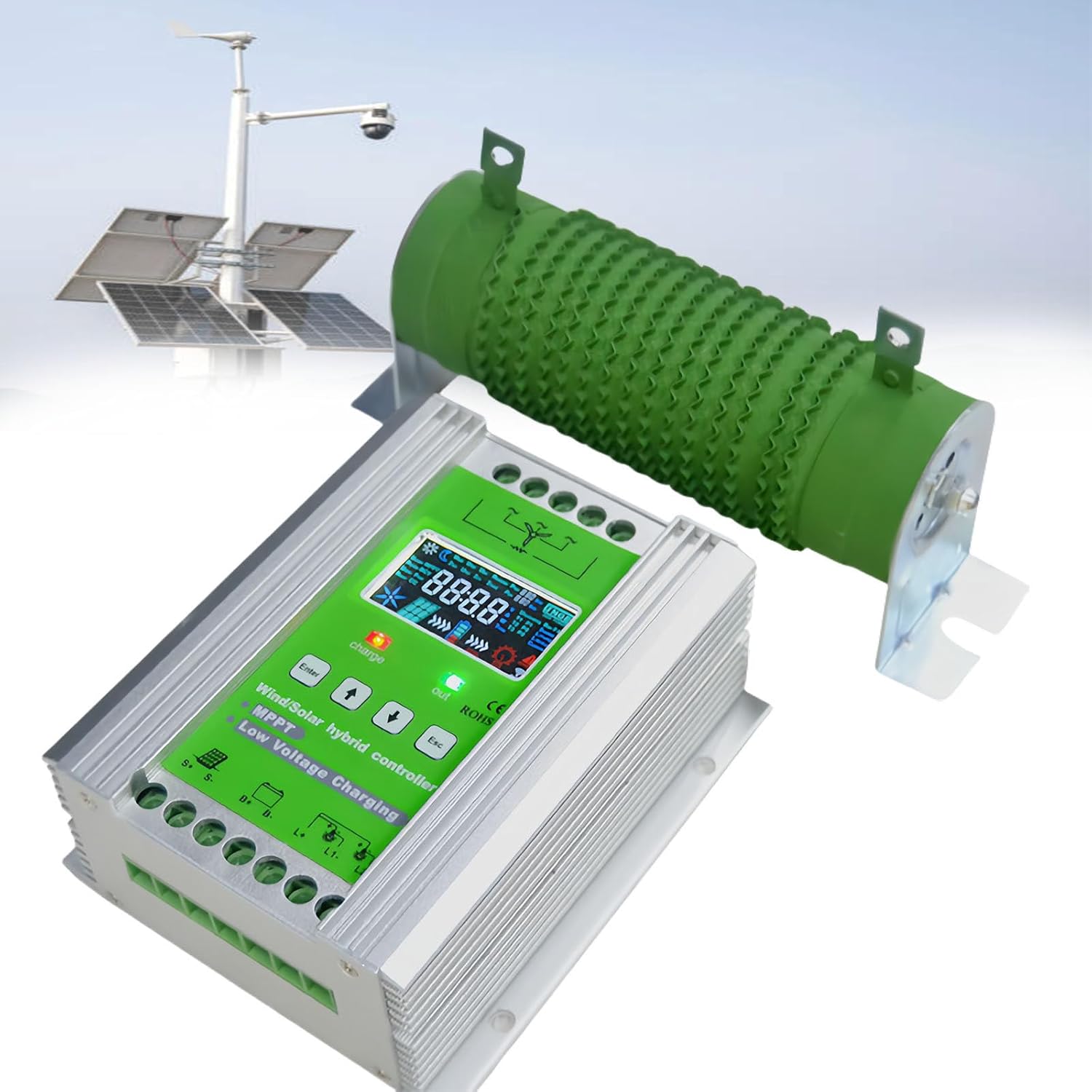 Hybrid Solar Wind Power Systems, Mppt Charge Controller, 12v/24v/48v Hybrid Solar Wind Power Charge Controller for Wind Turbines and Solar Panels,12V-400W