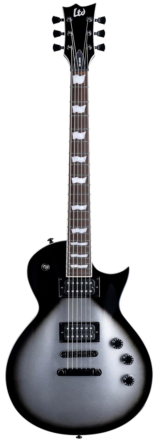 ESP LTD EC-256 Electric Guitar, Silver Sunburst Teardrop