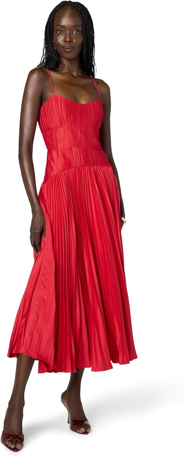 Amur Womens Cherry Drop Waist Midi Dress