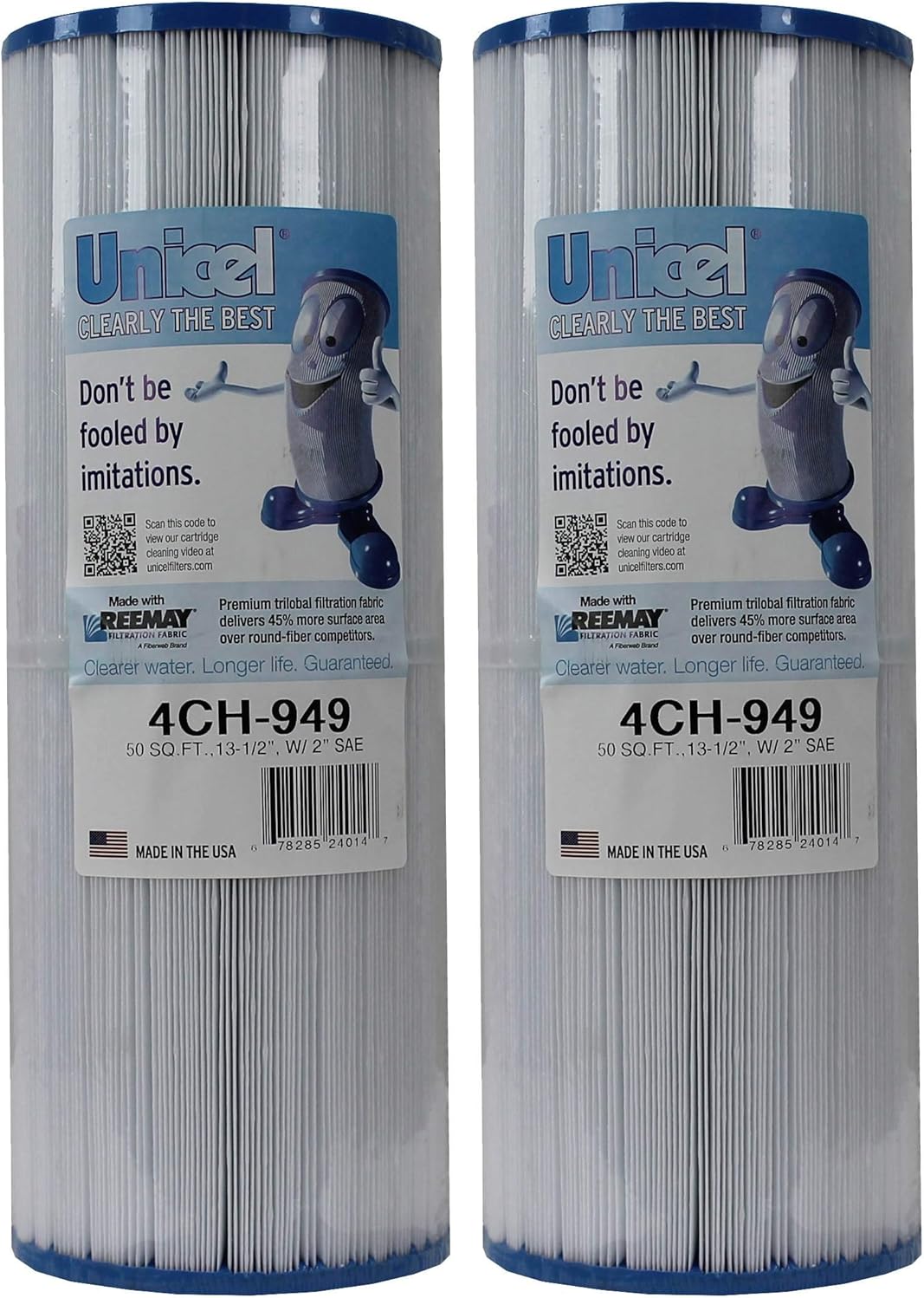 Unicel 4CH-949 50 Square Foot Media Replacement Hot Tub Spa Filter Cartridge with 210 Pleats (2 Pack)