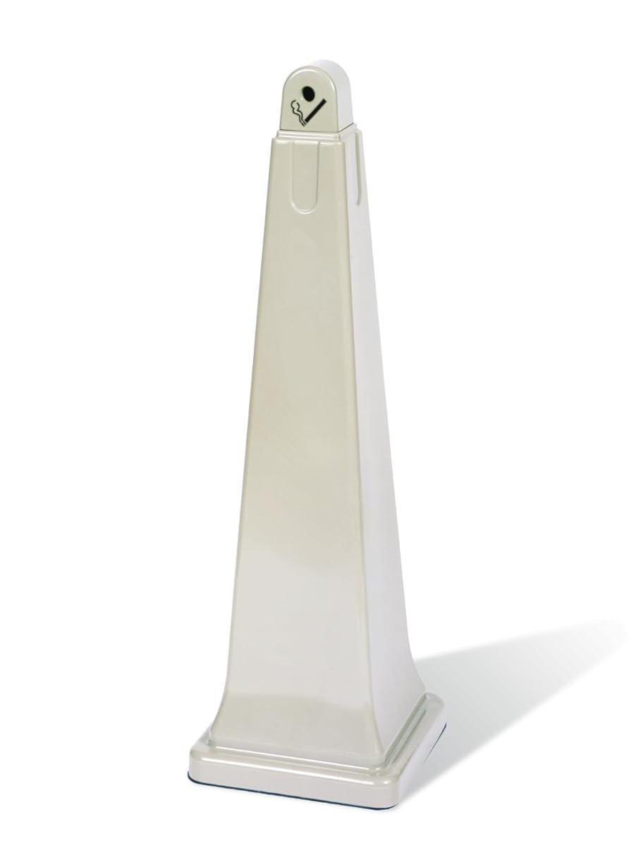 Rubbermaid Commercial Grounds-Keeper Cigarette Waste Collector, Pyramid, Plastic/Steel, Beige (257088BG)