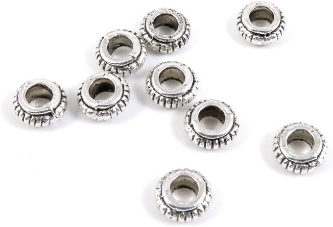 Price per Lot 1590 PCS Jewelry Making Charms Antique Silver Tone Color Jewellery Charme Findingss Bulk Wholesale Suppliers Arts Crafts J4PE3 Big Hole Loose Beads