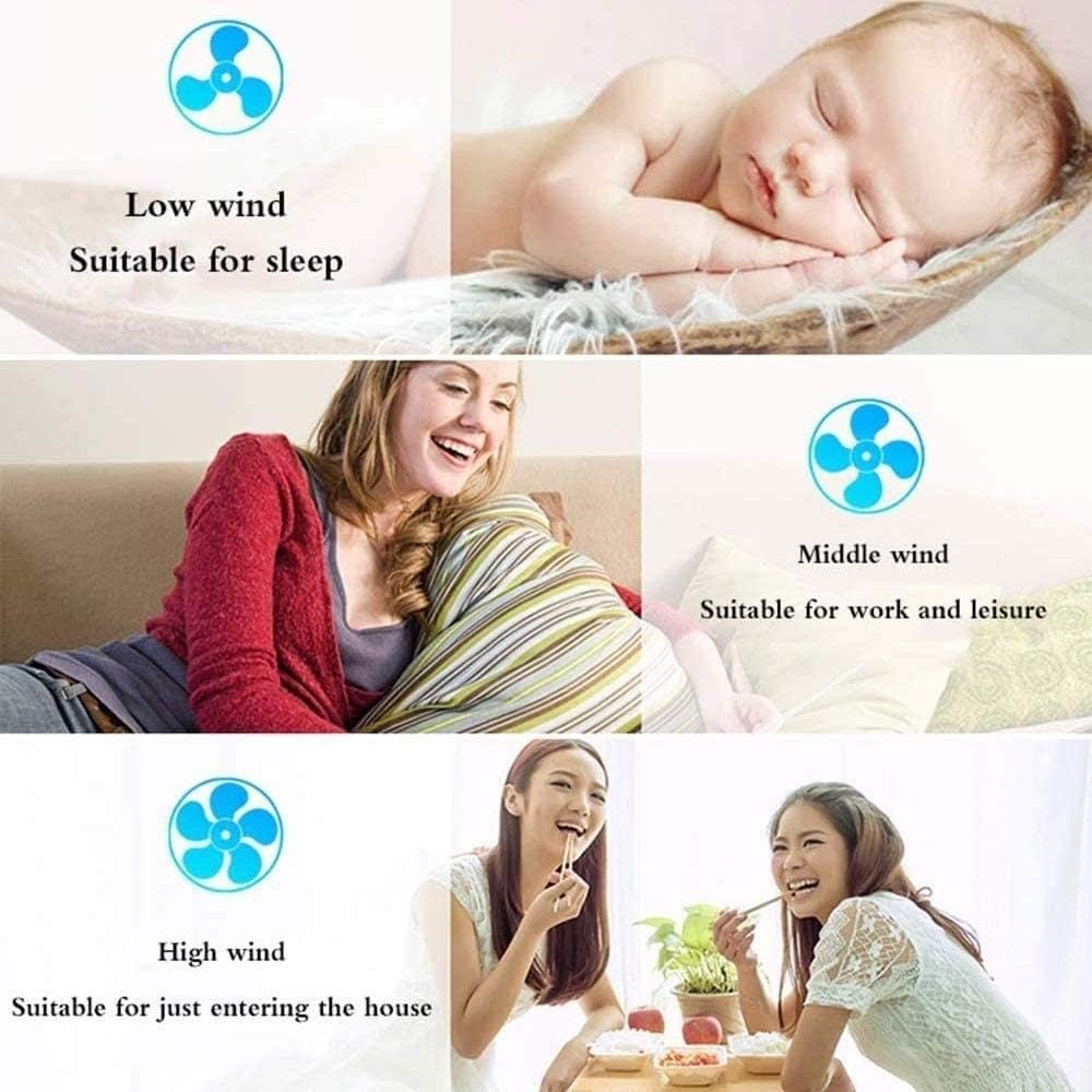 Air Conditioner Cooler Personal Air Cooler USB Coolers,Silent Air Evaporative with 375ml Water Tank,Portable LED Table Fan,Ultra-Quiet Table Fan for Home Office