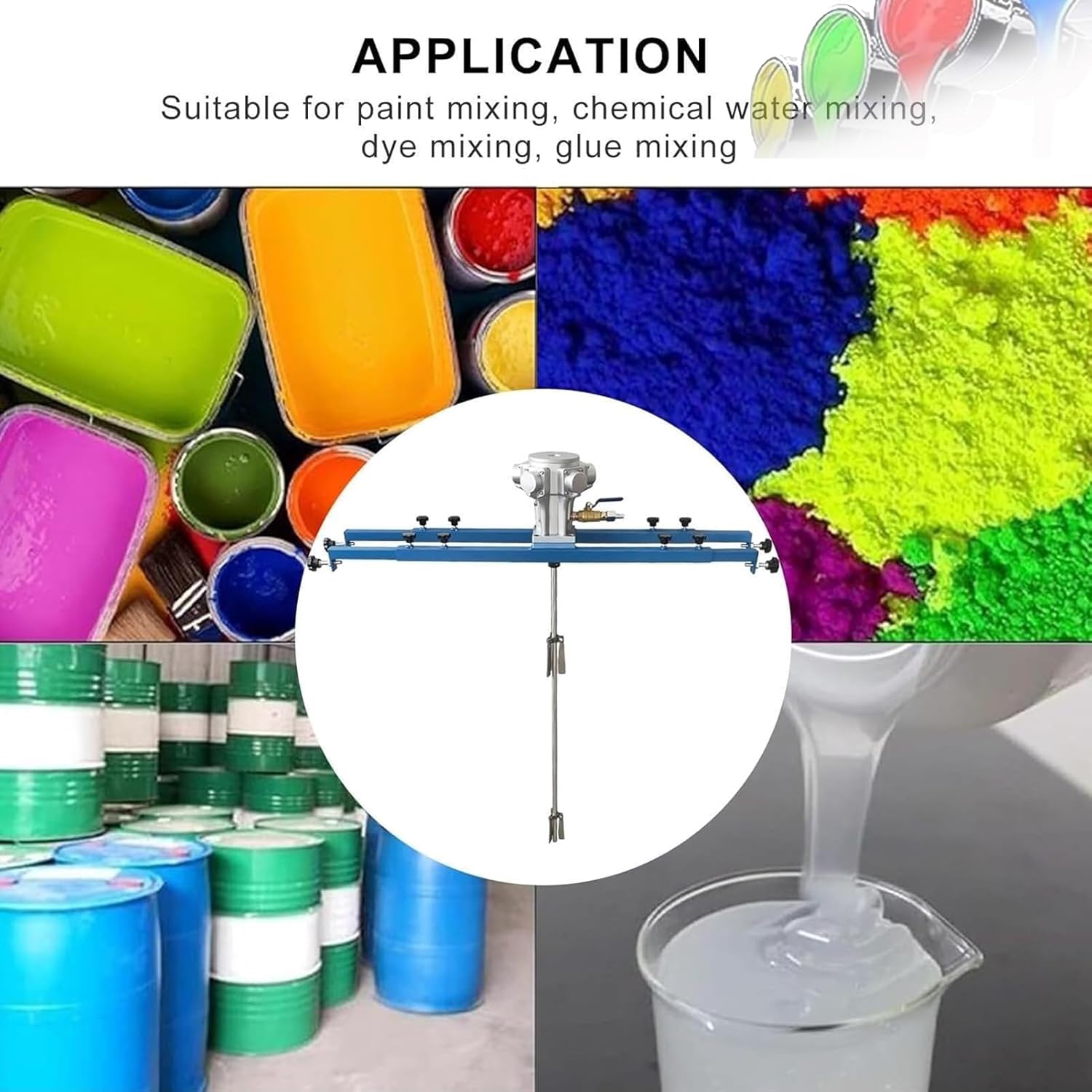 Pneumatic Bracket Mixer, Stainless Steel Automatic Paint Stirring Machine,Tank Barrel Clip Bracket Air Agitator Paint Mix Tool,Simple Operation Environmentally Friendly