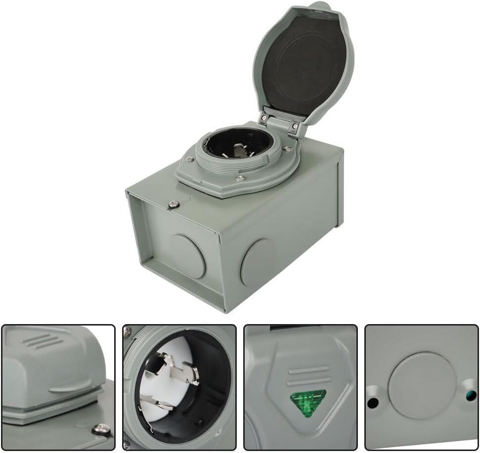 125/250V 50 Amp Generator Power Inlet Box SS2-50P 3 Prong Power Inlet Box