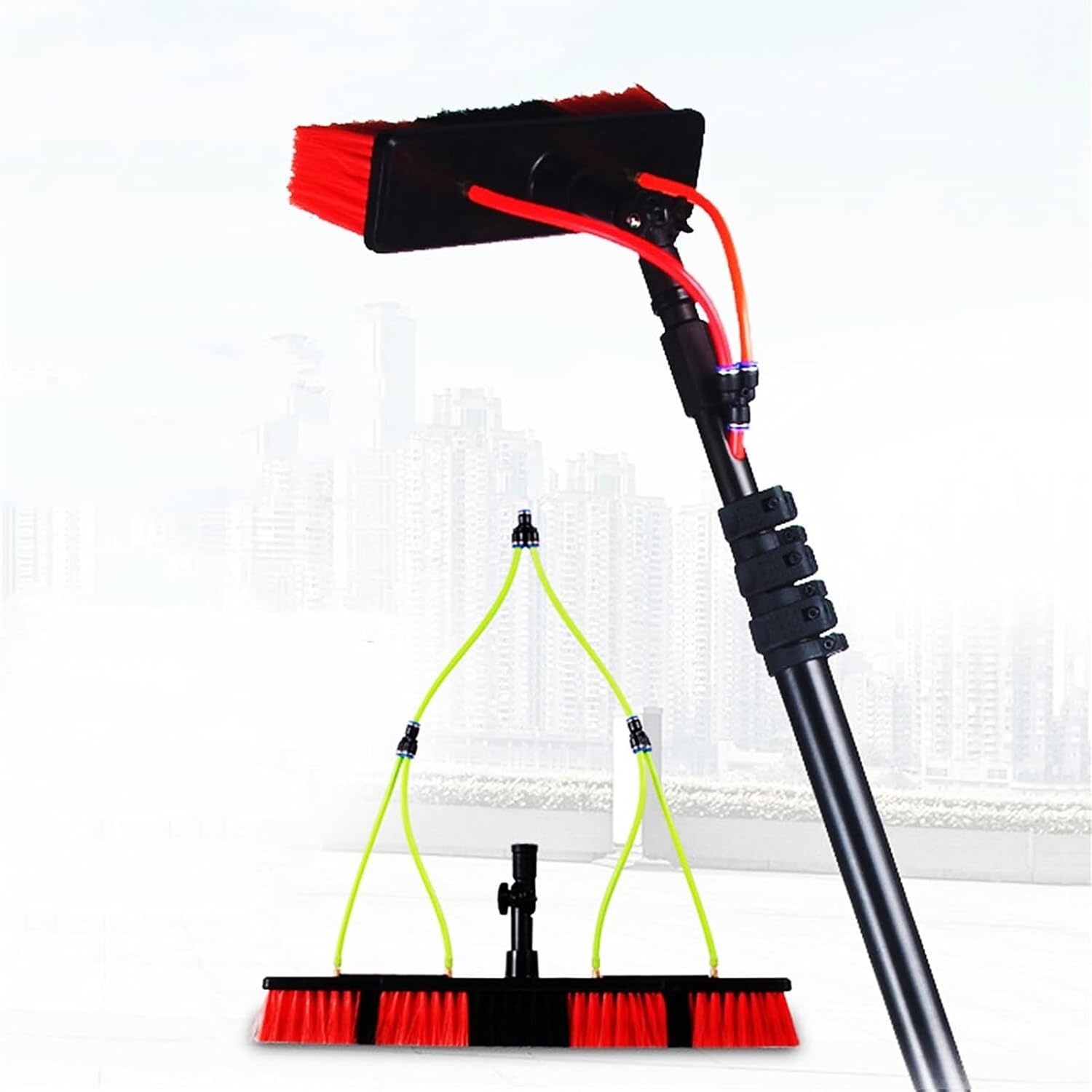 Window Cleaning Equipment, Solar Panel Cleaning kit Window Cleaning kit, extendable Window Cleaning Pole, Extendable Swimming Pool Brush w/Adjustable Head, for Cleans Walls, Tiles & Floors,