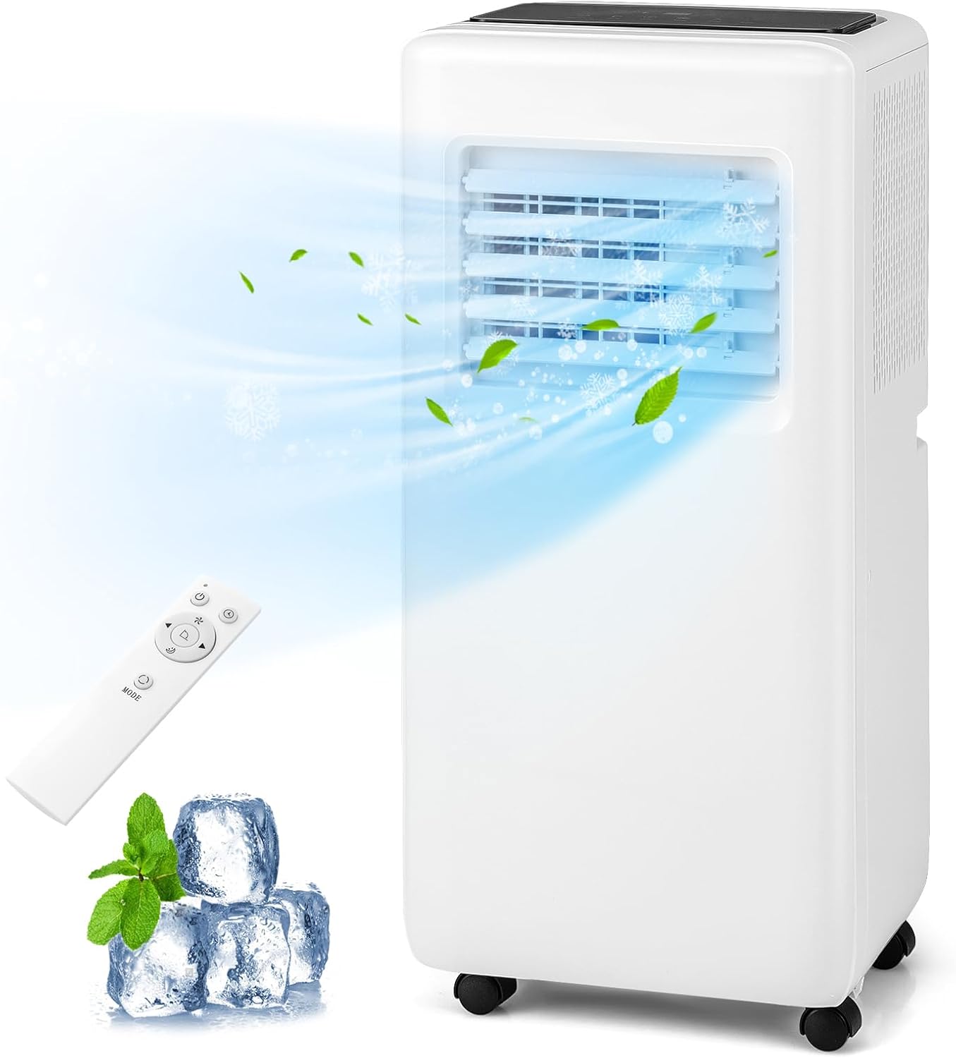 ARLIME 8000 BTU Portable Air Conditioner, 3 in 1 Air Cooler w/Fan, Quiet Floor AC w/Sleep Mode, 24H Timer, LED Display, Remote Control & Installation Kit, AC Unit for Bedroom 250 Sq.Ft (8000 BTU)