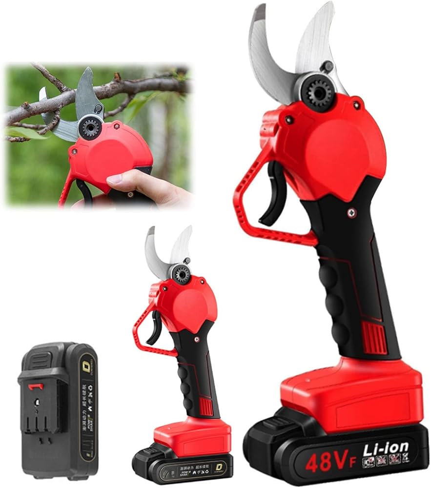 Electric Pruning Shears Professional Cordless Lithium Electric Powe Branch Shears 1,2 Inch Cutting Diamete Rechargeable Lightweight Pruner 1/2 Battery