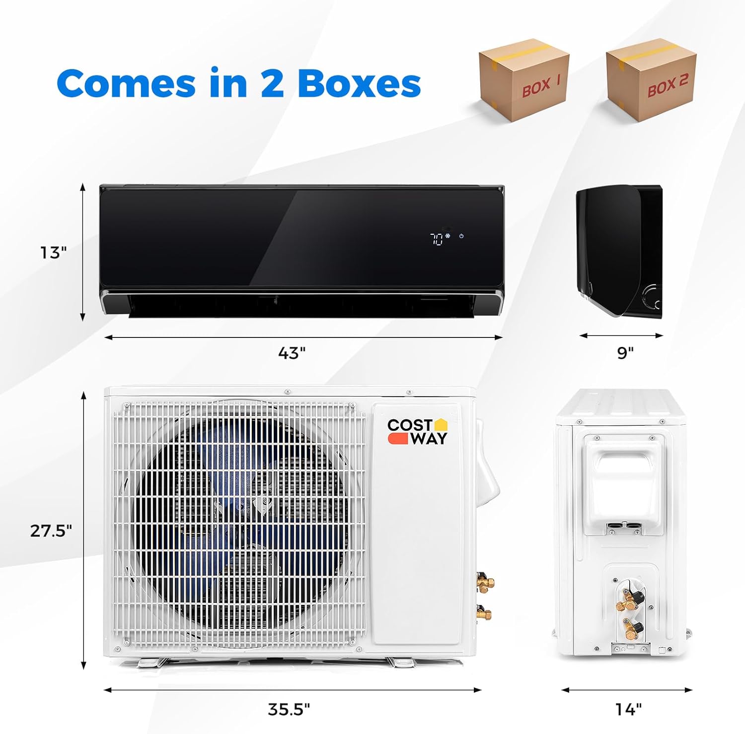 ARLIME 22000 BTU Wifi Enabled Mini Split Air Conditioner & Heater, 21 SEER2 208-230V Inverter AC Unit Cools Rooms up to 1500 Sq. Ft., Energy Efficient Split Wall AC w/Heat Pump & Installation Kit