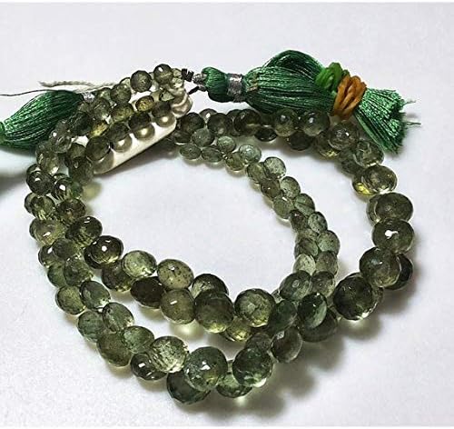 13 inch natural beads strand of 5-8mm faceted onion moss aquamarine gemstone briolletes beads for DIY jewelry - necklace, bracelet, earring, ring.
