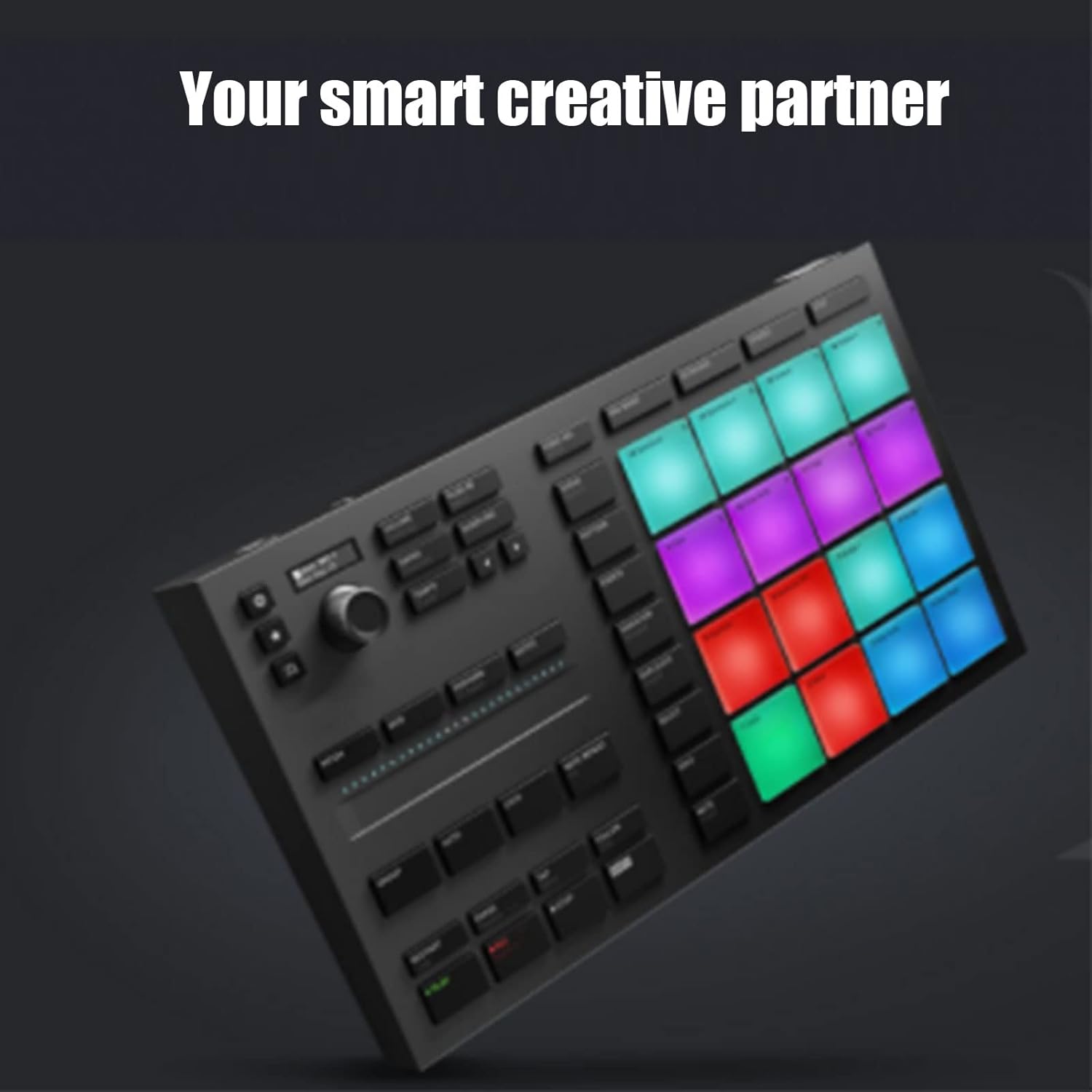 DJ Electronic Drum Machine Pad Controller Multi-Function Equipment with USB Connectivity, Customizable Sounds, 16 Pads, Black
