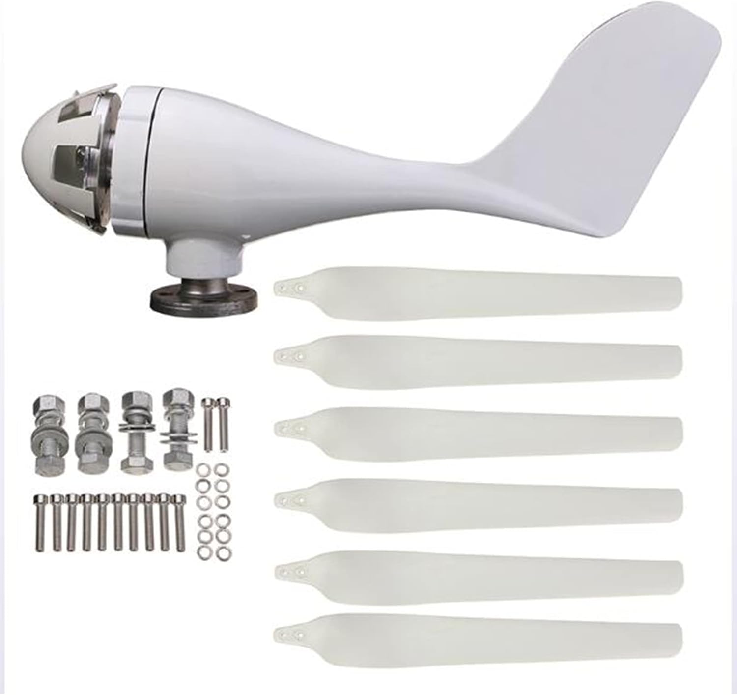 10000W Wind Turbine Vertical Axis Generator- 12V 24V 48V Solar Panel Kits Suit for RV Marine Home Solar Wind Hybrid System(White)