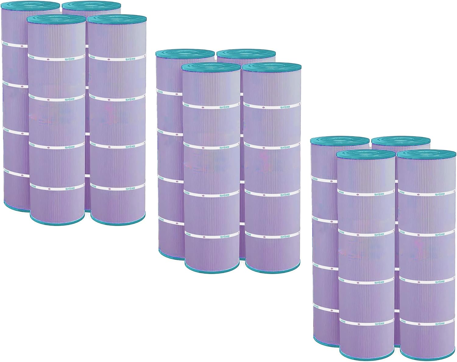 Hurricane Filters 12 Pack HF7487-04P Platinum Purple Spa Filter Cartridge - Replacement for PA100N, Unicel C-7487, Filbur FC-1270, Hayward Super-Star-Clear C4000, SwimClear C4020
