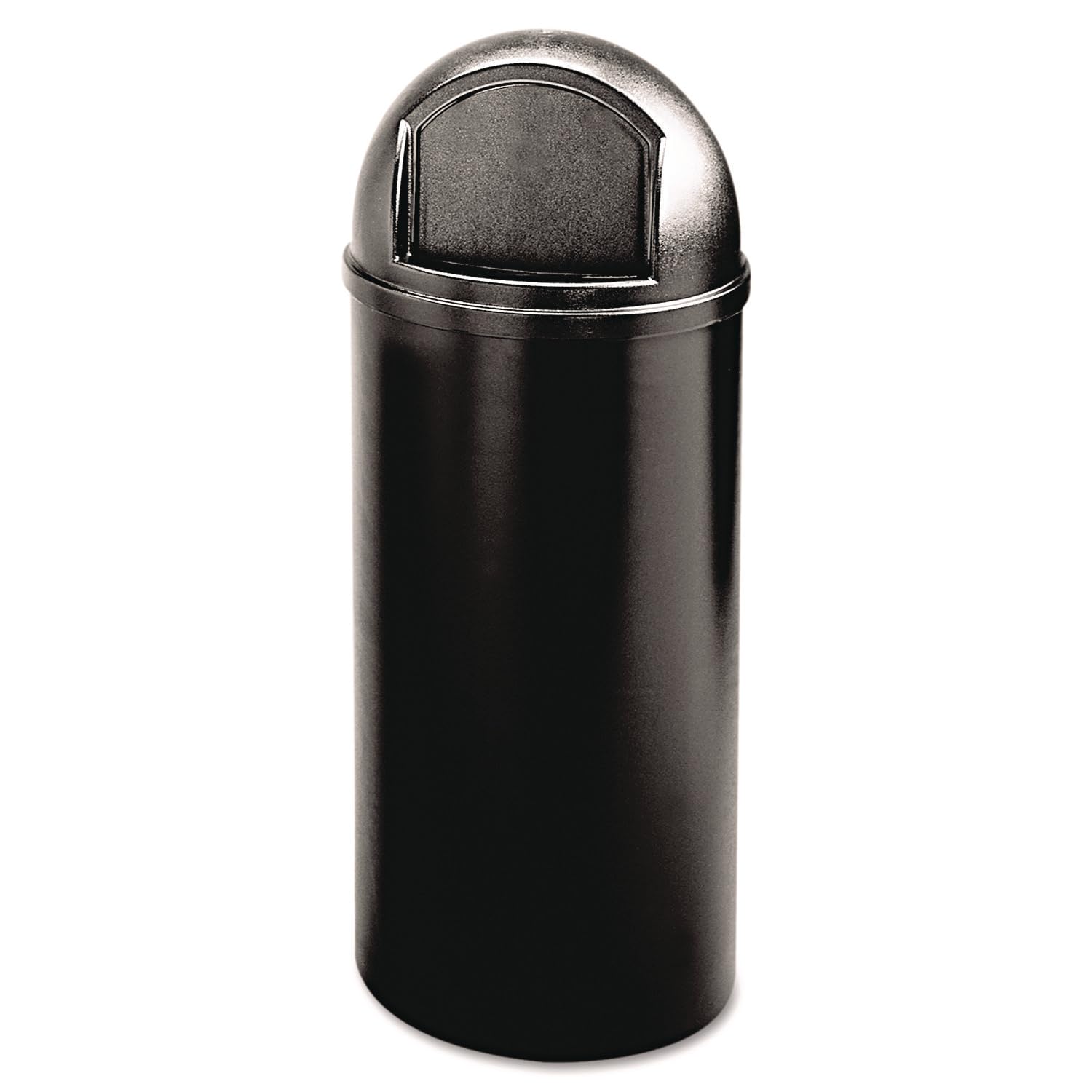 Rubbermaid Commercial Products Marshal Classic Container, Round Trash Can, 15 Gallons, Black, Outdoor for Parks/College Campuses/Outdoor Shopping Malls