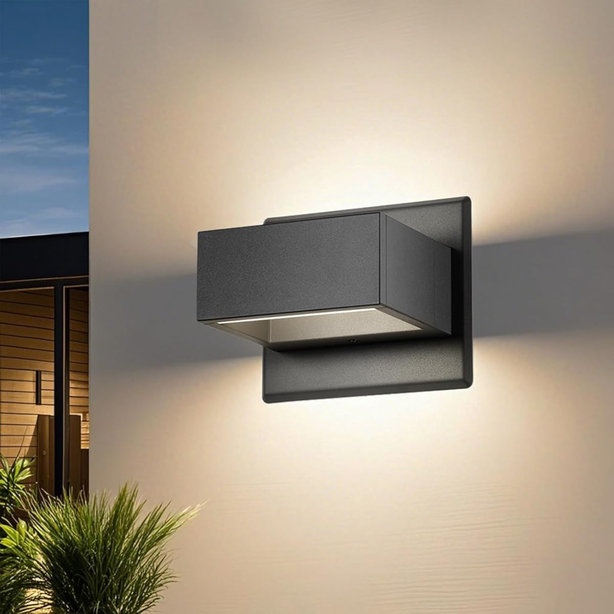 Lustrlach LED Outdoor Up Down Wall Sconce Light for House Porch Modern Exterior Light Fixture IP54 Waterproof Aluminum 3000K Wall Mount Lamp for Patio Garage Walkway Backyard Garden