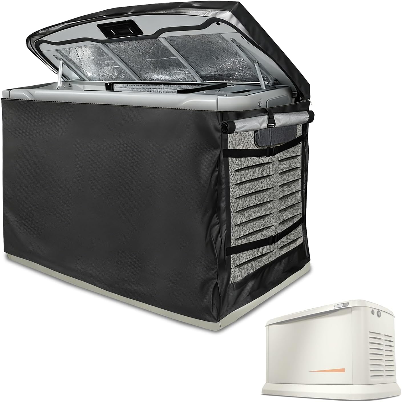 Generator Cover,600D Outdoor Generator Covers for G007043 22KW Home Standby Generator,With Insulation Aluminum Foil Generator Cover 50