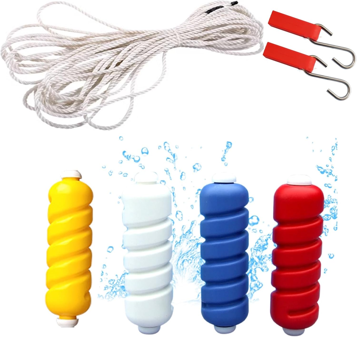 10 15 20 25 30 40 50 60 70 80 90 Ft Pool Safety Rope, Buoy Demarcation Line Rope with 2 Pre-Assembled Hooks, Lines for Home Aquatics (Size : 56m/183.7ft)