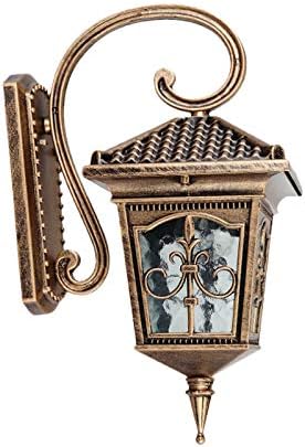 CraftThink Outdoor Wall Sconces Light Fixtures, 1-Bulb E26 Lodge Curved Arm Glass Metal Wall Mounted Light Post Sconce Lighting for Porch Home Garden Restaurant in Bronze