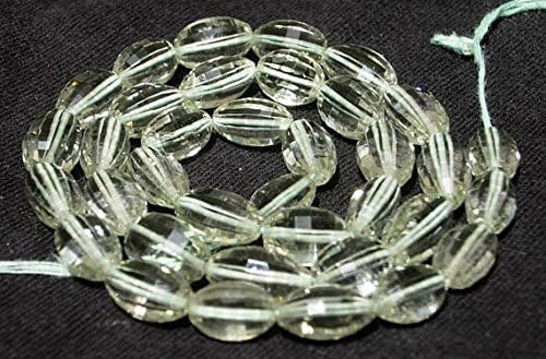 Full 7 Inches Strand. - Super Finest Large 12x7-10x6mm AAA Natural Green Amethyst Checker Cut Barrel Beads