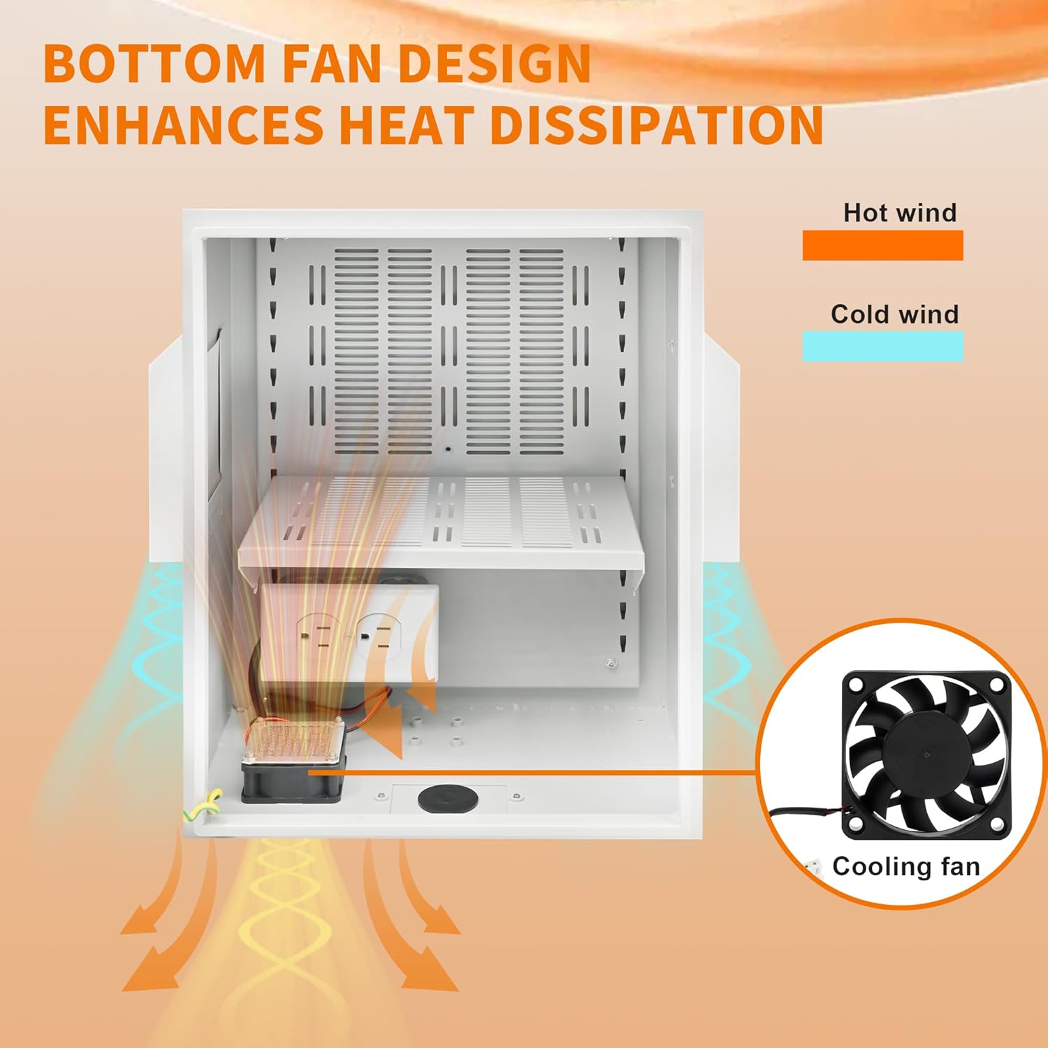 NEMA Outdoor Electrical Box (15.7″ x 11.8″ x 7.9″) Metal Enclosure, Universal IP Waterproof Equipment Box w/DC Fan & 12V Adapter, Removable DIY Mounting Plate, One-Piece Ventilation