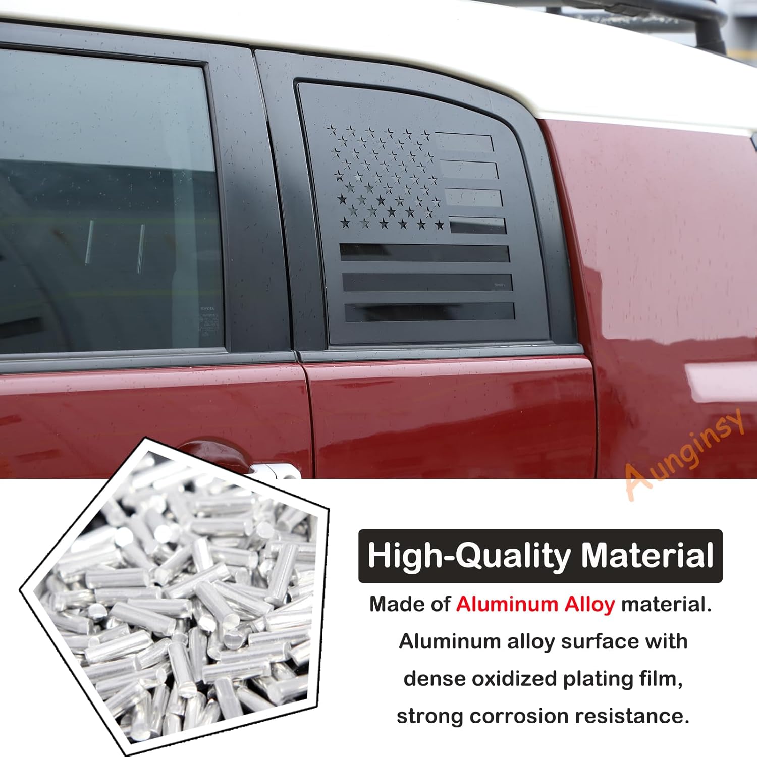 Rear Side Window American Flag Trim Cover Fit Toyot@a FJ Cruiser 2007-2021 2Pcs Rear Side Window Honeycomb Shades Cover Panel Car Rear Window Glass Protective Cover Honeycomb Shades Cover Accessories
