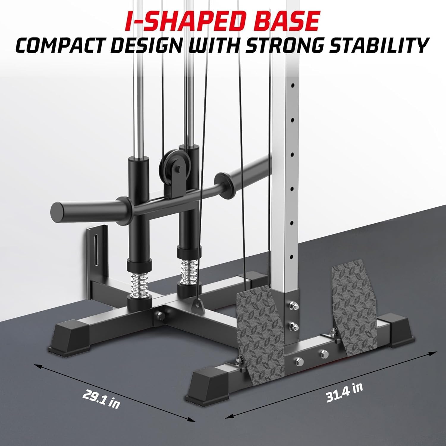 LAT Pull Down Machine - Wall-Mounted Cable Workout Machine 400Lbs Weight Capacity, Dual Pulley System, 20 Height Adjustments, Compact Home Gym Cable Machine