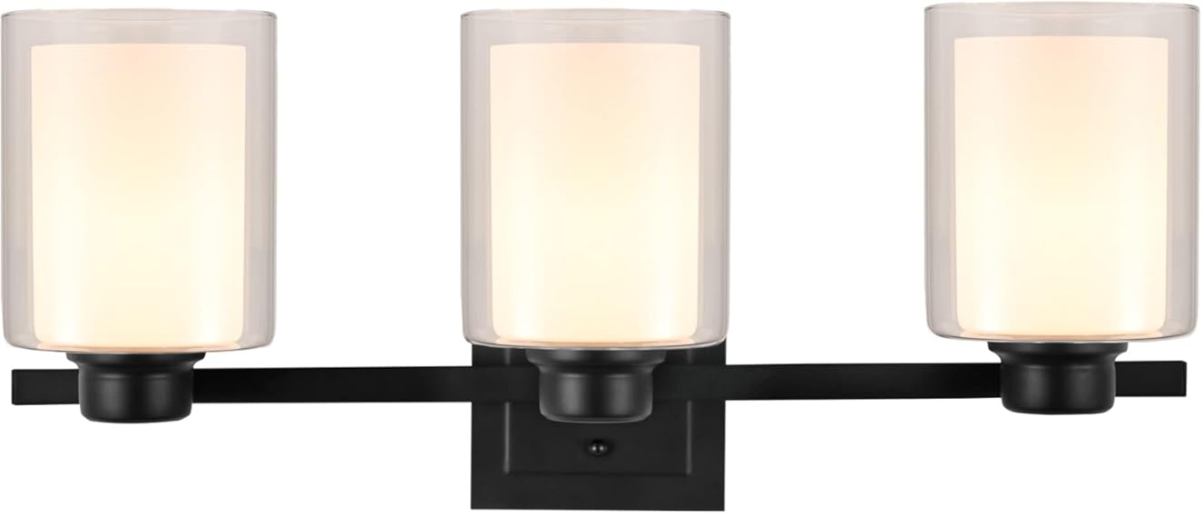 Design House 556159-BLK Oslo Vanity Light Fixture Matte Black, 3-Light